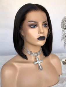 YW - Cambodian 12 ich Bob Cut Wig, 100% Raw Virgin Peruvian Hair.