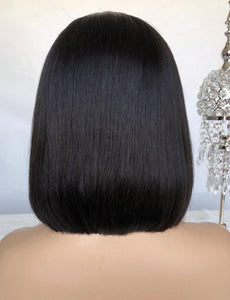 YW - Cambodian 12 ich Bob Cut Wig, 100% Raw Virgin Peruvian Hair.
