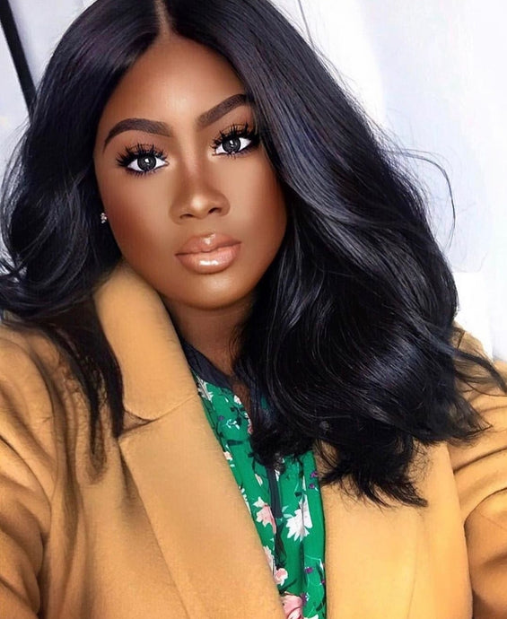YW - 14 Inches Mid Bob Wig, 100% Raw Virgin Peruvian Hair