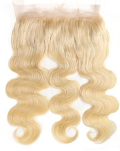 Load image into Gallery viewer, YW - Blonde Swiss Lace 13X4 Ear to Ear Frontal, 100% Brazilian wavy Virgin Human Hair