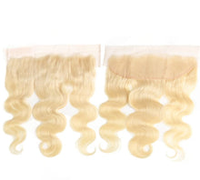 Load image into Gallery viewer, YW - Blonde Swiss Lace 13X4 Ear to Ear Frontal, 100% Brazilian wavy Virgin Human Hair